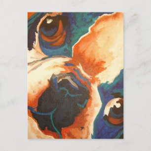 Carte Postale Portrait pour animaux de compagnie français Bulldo