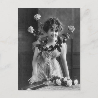 Carte postale Portrait Rose vintage Paris