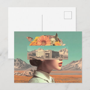 Carte Postale Portrait surréaliste avec paysage architectural