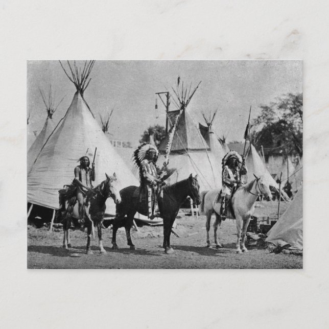 Carte Postale Portrait Vintage amérindien (Devant)