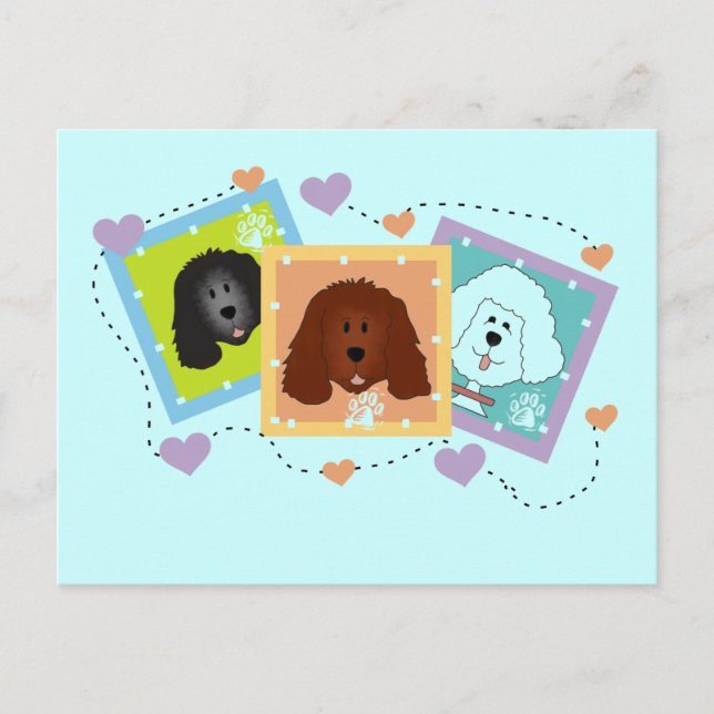 Carte Postale Portraits de chiens T-shirts et cadeaux (Devant)
