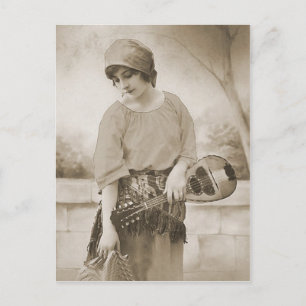 Carte Postale Portraits vintages pour femmes, Illustrat