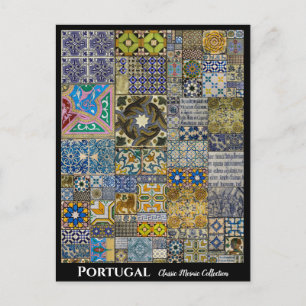 Carte postale Portugal en mosaïque colorée