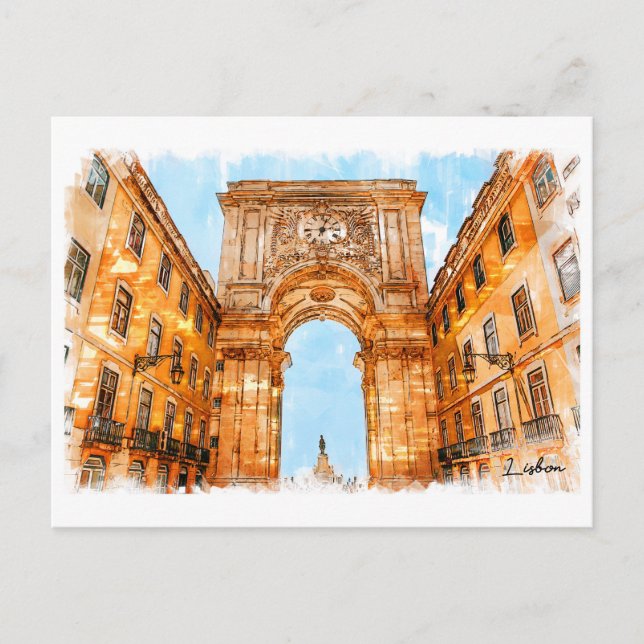 Carte Postale Portugal, Lisbonne, Arc de Rua Augusta (Devant)
