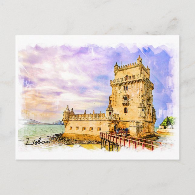 Carte Postale Portugal, Lisbonne - Tour de Belem (Devant)