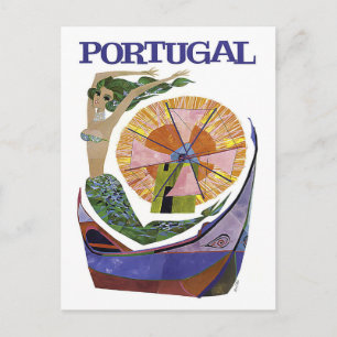 Carte Postale Portugal, mélange d'attractions touristiques, vint