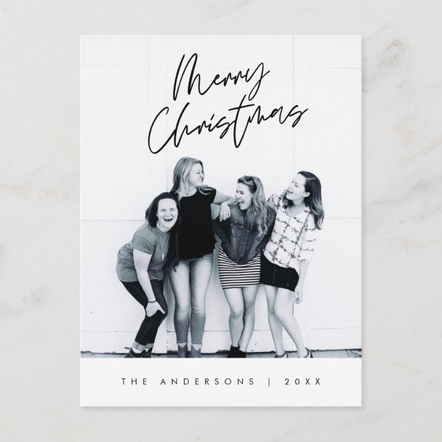 Carte Postale Pos photo famille de Noël, voeux modernes (Devant)