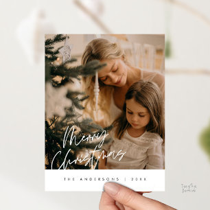 Carte Postale Pos photo famille de Noël, voeux modernes