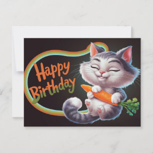 Carte Postale Poscards Happy Birthday Petit Chat 03