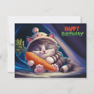 Carte Postale Poscards Happy Birthday Petit Chat 07