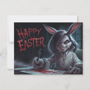 Carte Postale Poscards Happy Easter Femme Lapin 03