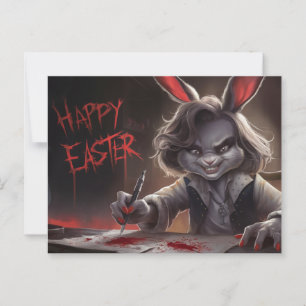 Carte Postale Poscards Happy Easter Femme Lapin 05