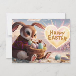 Carte Postale Poscards Happy Easter Lapin 05
