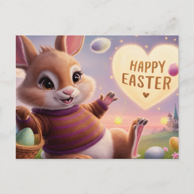 Carte Postale Poscards Happy Easter Lapin 07 (Devant)