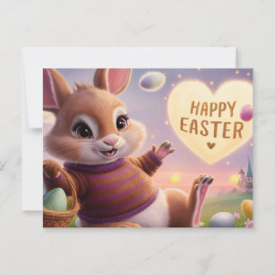 Carte Postale Poscards Happy Easter Lapin 07