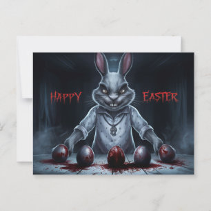 Carte Postale Poscards Happy Easter Lapin Oeuf Horror 03