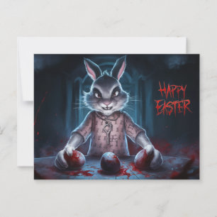 Carte Postale Poscards Happy Easter Lapin Oeuf Horror 05