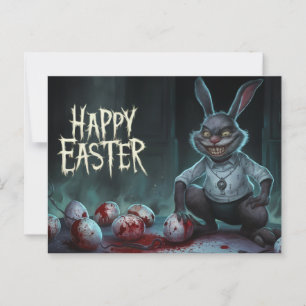 Carte Postale Poscards Happy Easter Lapin Oeuf Horror 08