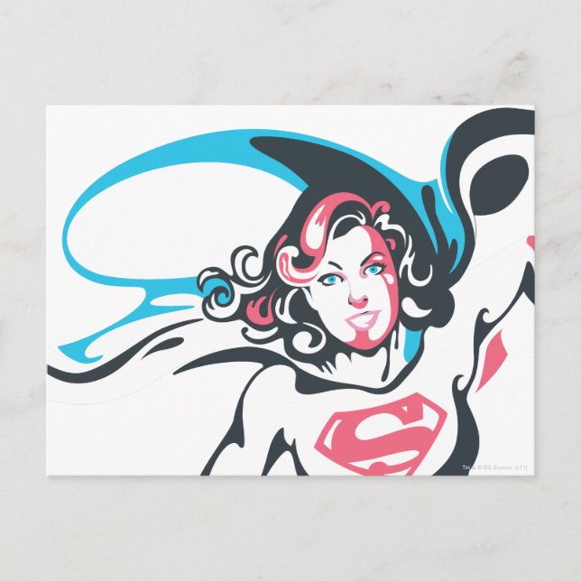 Carte Postale Pose d'éclaboussure couleur Supergirl 2 (Devant)