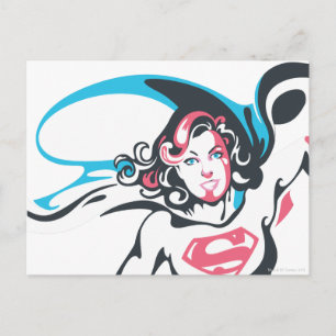 Carte Postale Pose d'éclaboussure couleur Supergirl 2