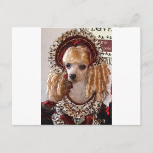 Carte Postale Pose victorienne de chien d'amour de caniche