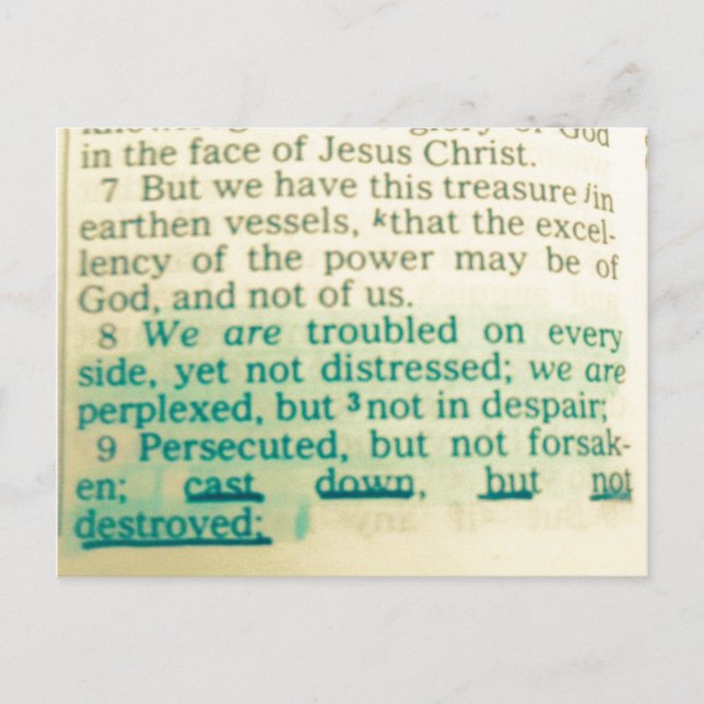 Carte Postale Poser, mais pas détruire Bible Verse (Devant)