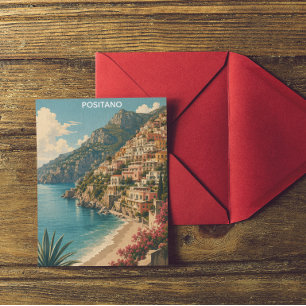 Carte Postale Positano Italie Côte Amalfitaine Voyage Rétro