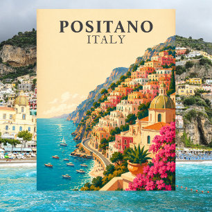 Carte Postale Positano Italie Voyage Vintage Côte Amalfitaine