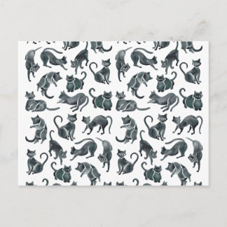 Carte Postale Positions de chat - palette noire