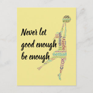 Carte Postale Positions du joueur Citation Motivational Netball