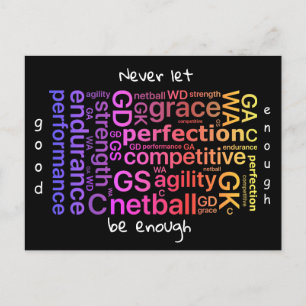 Carte Postale Positions du joueur Inspirational Netball Devis