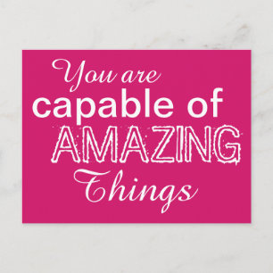 Carte Postale Positivité capable de choses Extraordinaires Rose