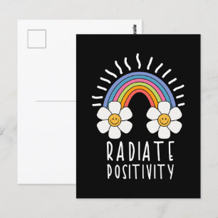 Carte Postale Positivité du rayonnement Arc-en-ciel coloré et