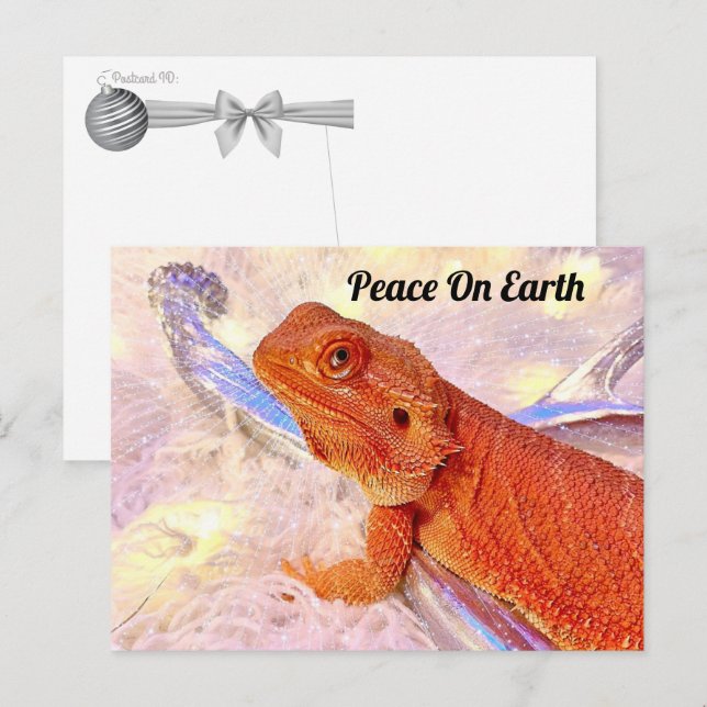 Carte Postale Post-croisement - Teck le dragon barbu Noël (Devant / Derrière)