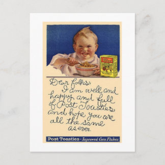 Carte Postale Post vintage Toasties Céréales Postage