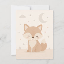 Postal infantil diseño zorrito nordico