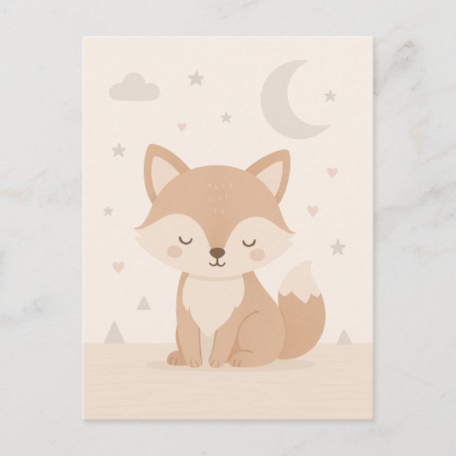 Carte Postale Postal infantil diseño zorrito nordico (Devant)