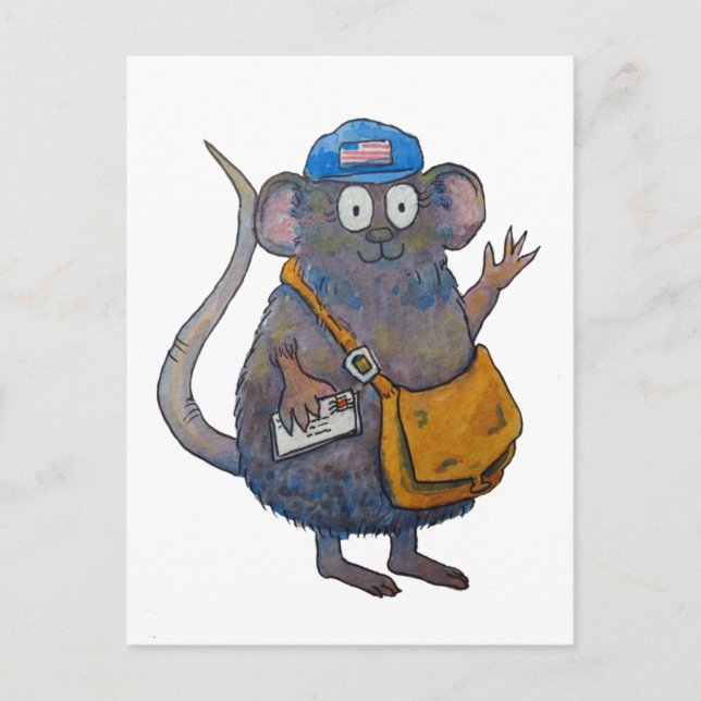 Carte Postale Postal Post Transporteur de courrier Postman Merci (Devant)