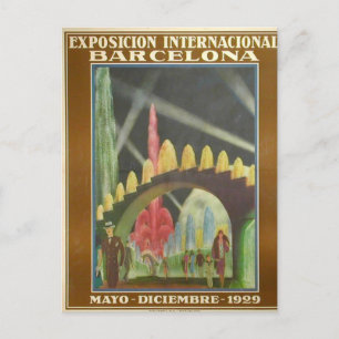 Carte Postale Postal Retrofuturista de la Expo Bcn 1929