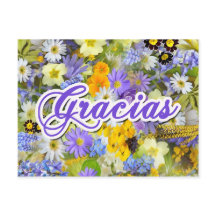 Postal Tarjeta - Gracias - Floral