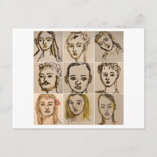 Carte Postale  Postcard-: 9 faces Number 2 Horizantal