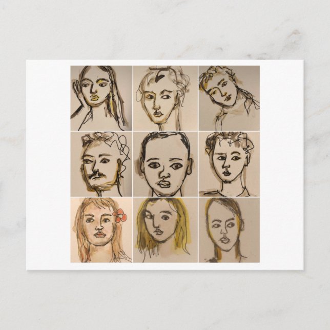 Carte Postale  Postcard-: 9 faces Number 2 Horizantal (Devant)