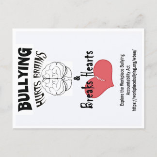 Carte Postale Postcard-Bullying Hurts Brains & Breaks Hearts