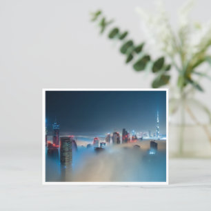 Carte Postale Postcard - Dubai Skyline on a Misty Dusk