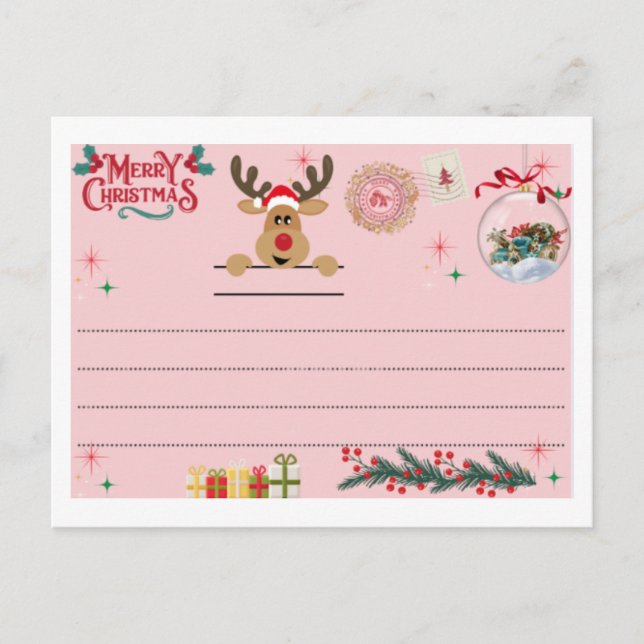 Carte Postale Postcard for Merry Christmas (Devant)