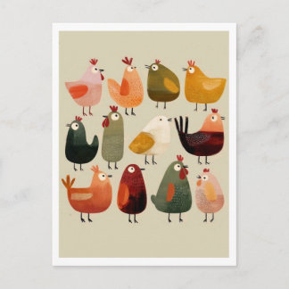 Carte Postale Postcard. Funny Birds