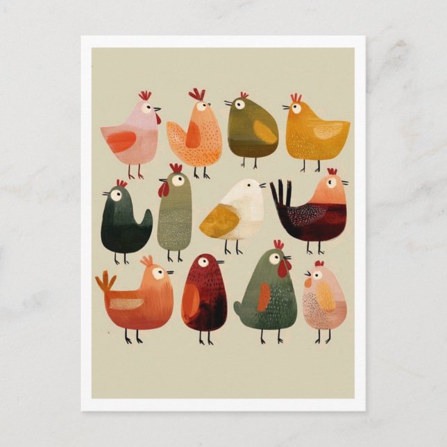 Carte Postale Postcard. Funny Birds (Devant)