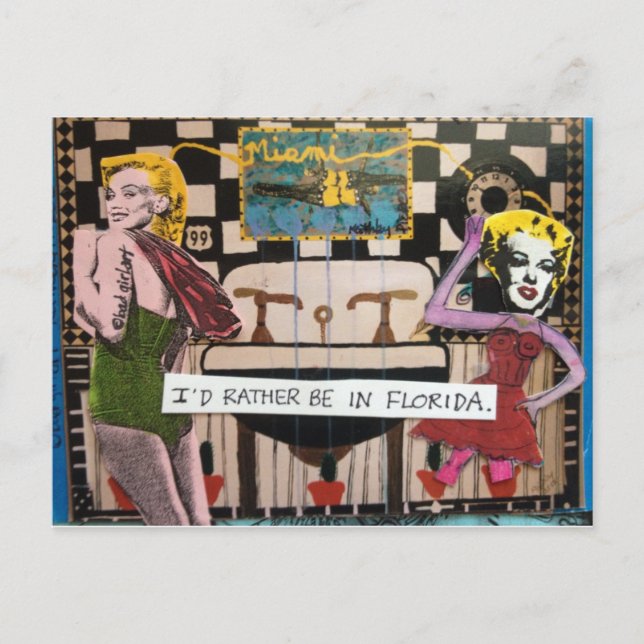 CARTE POSTALE POSTCARD-JE SERAIS PLUTÔT EN FLORIDE (Devant)