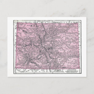 Carte Postale Postcard: Map of Colorado, 1921