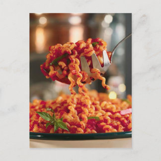 CARTE POSTALE POSTCARD PASTA DINNER PLAQUE
